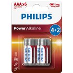 1x6 Philips Power Alkaline AAA batteria Promo Pack
