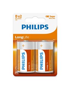 1x2 Philips LongLife D batteria