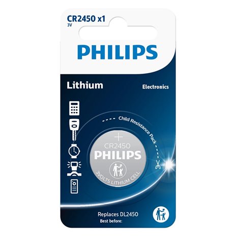 Philips Lithium 3.0V batteria bottone CR2450