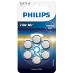 1x6 Philips Zinc-Air PR44 / 675 batterie per apparecchio acu